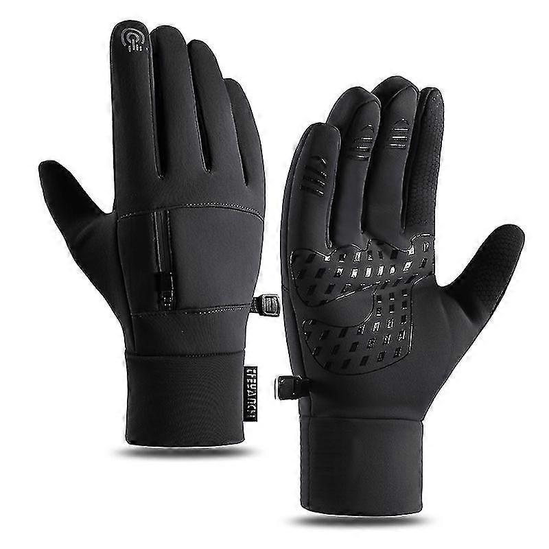 Gants d’hiver imperméables à l’eau Gant de sport thermique pour hommes Femmes pour la course à vélo Conduite randonnée, gant chaud pour le travail-xxl