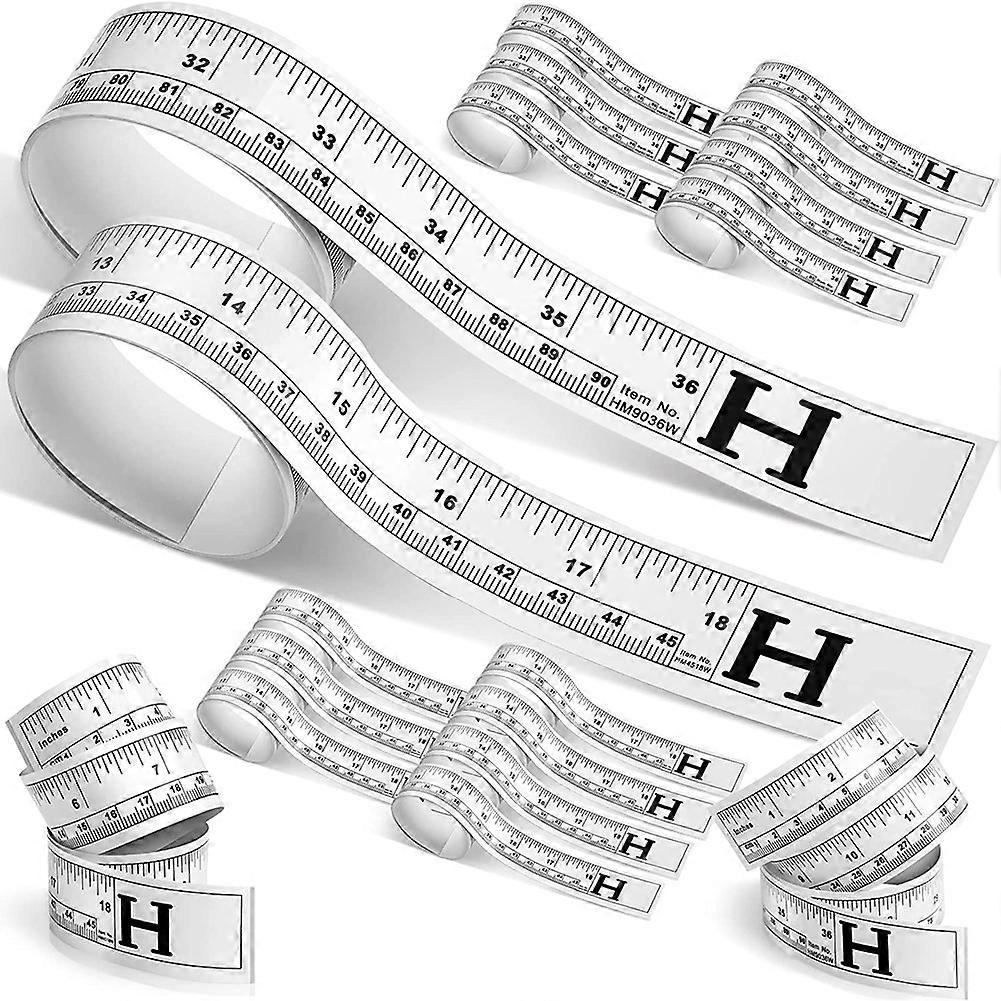 16Pcs Adhesive Measuring Tape Metric Tape Measure Sticky Measurement Double Scale Sewing for Table