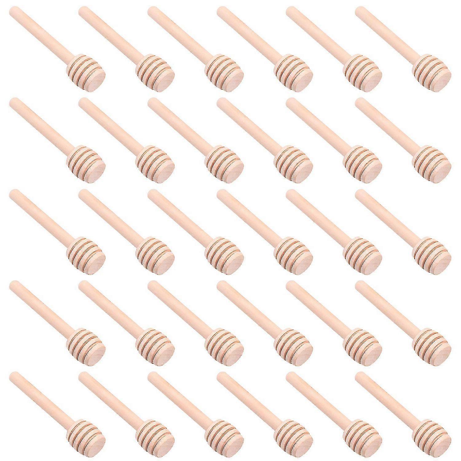 30 Pcs Mini Wood Honey Dipper Sticks, 3 Inch Server For Honey Jar Dispense Drizzle Honey