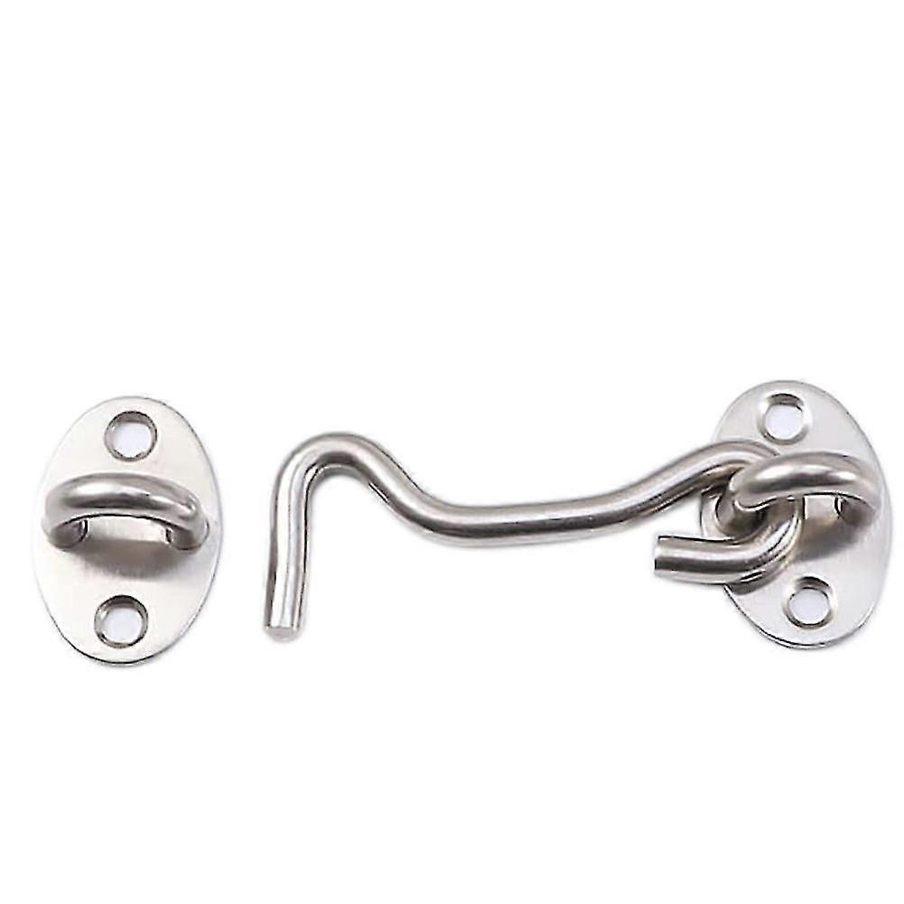 Barn Door Lock,1pack 4 Inch Silver Gate Latch -hook And Eye Latch,cabin Hooks For Sliding