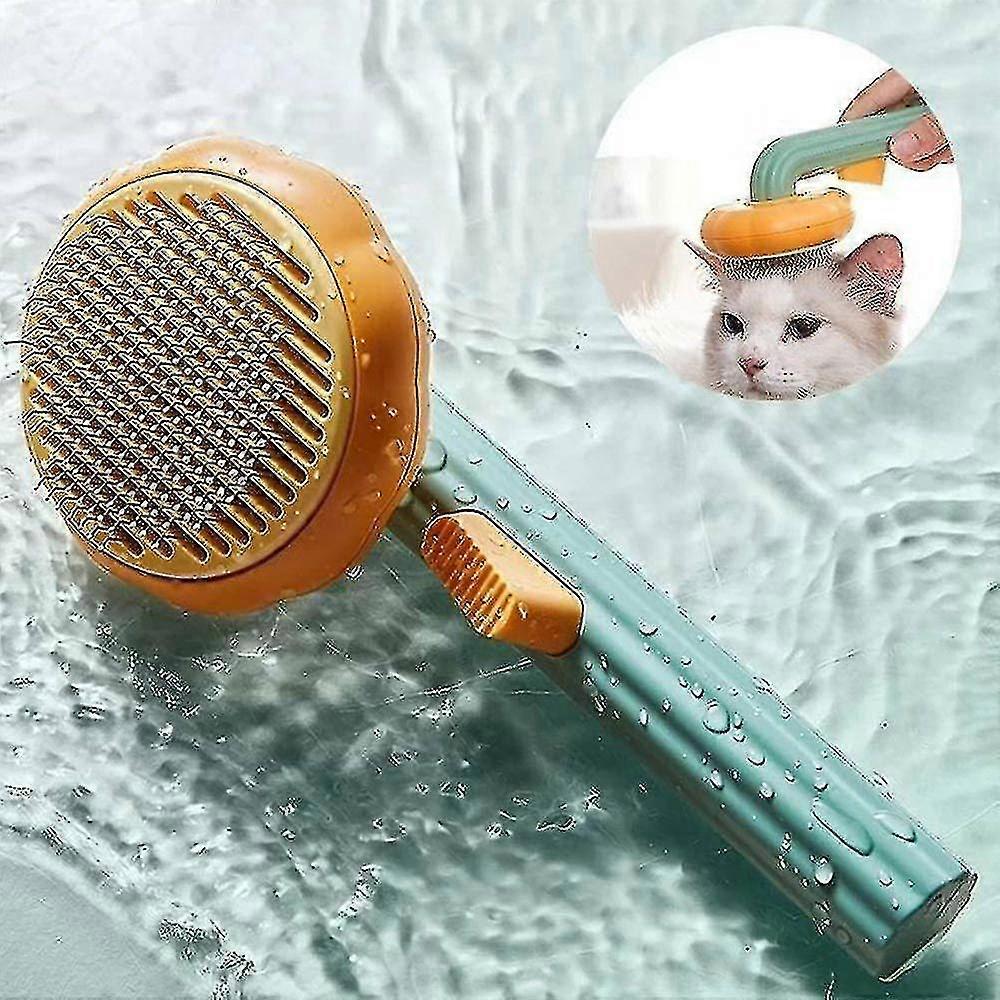 Pet Dog Cat Shedding Grooming Brush Self Cleaning Slicker Comb H