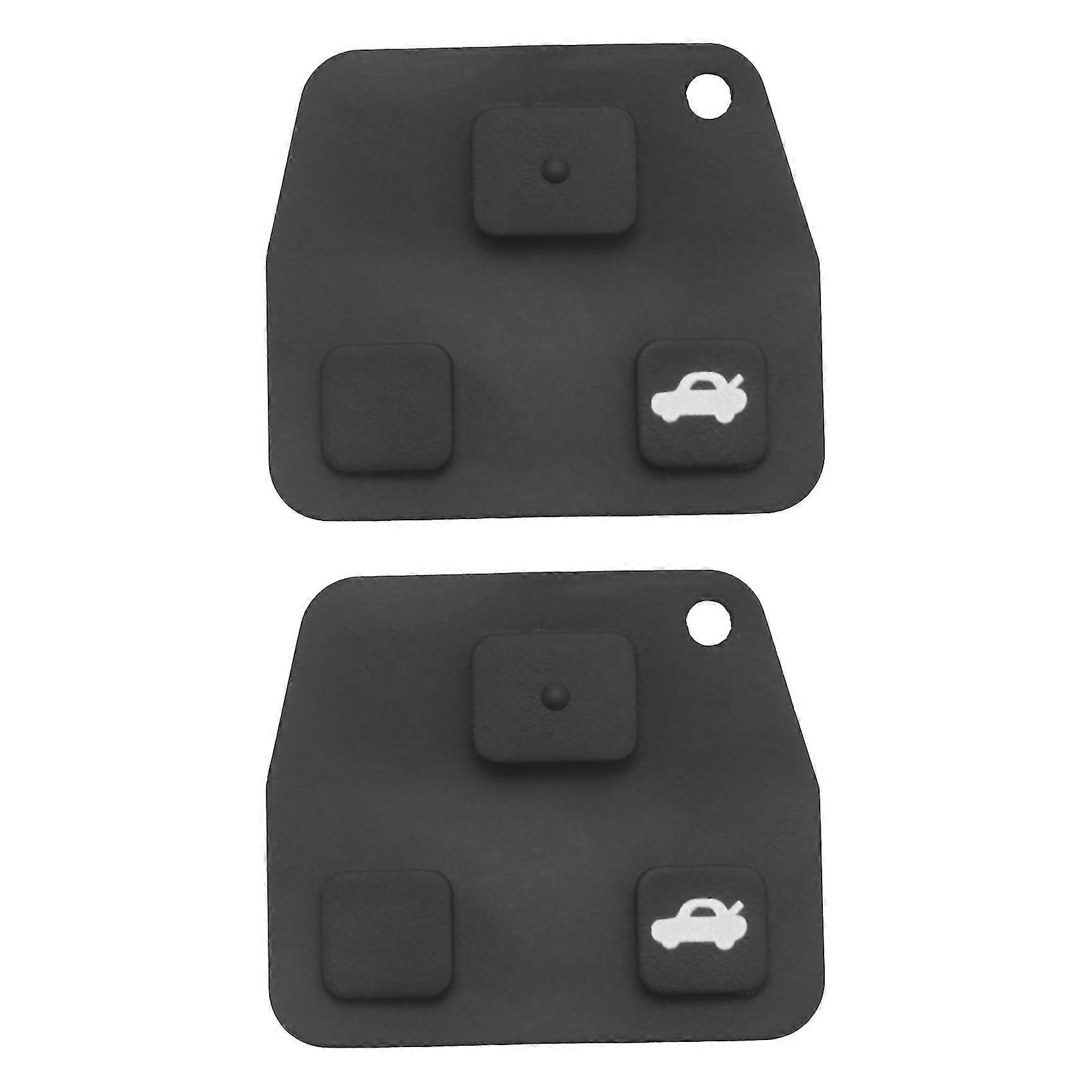 2x 3 Buttons Remote Key Repair Kit Case Fob Button Pad Rubber For Avensis