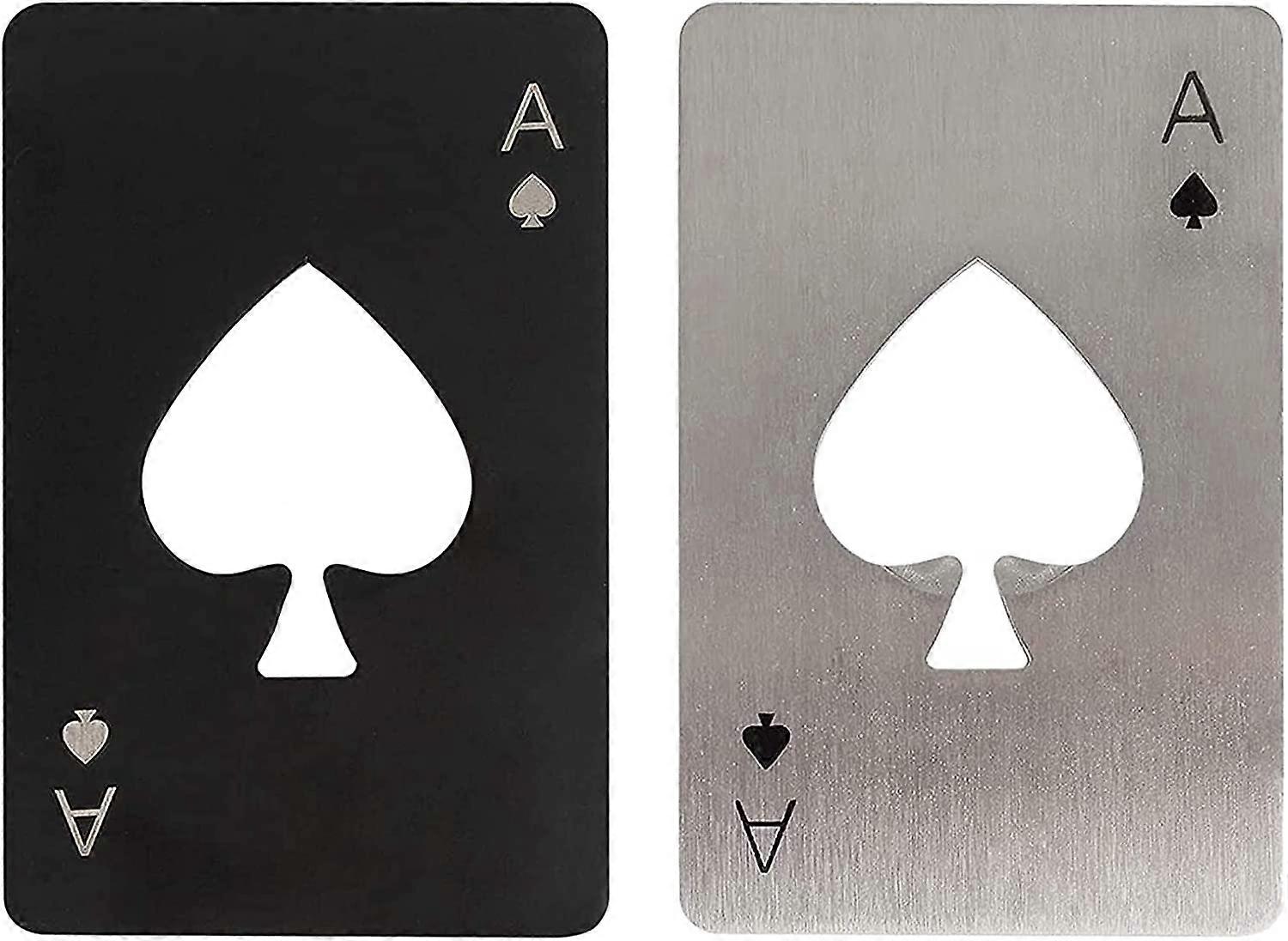 Dww-2 Pieces Poker Shape Beer Opener, Credit Card Shape Suitable for Wallet Size, Bottle Opener Bottle Opener Bottle Opener, Corkscrew Jar Opener get 
