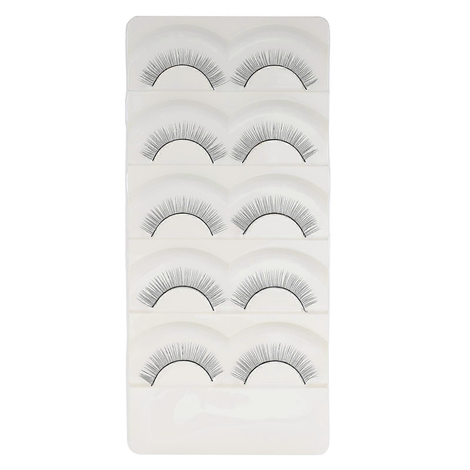 5 Pairs Practice Fake Lashes Extensions Training Eyelash Strips for Mannequin