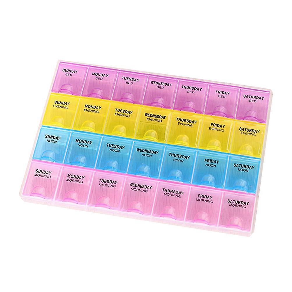 Weekly Pill Box 7 Days 28 Compartments 4 Times a Day