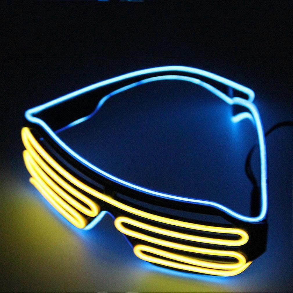 LEDデュアルカラーバイザーメガネELワイヤーメガネコスプレレイブフェスティバルハロウィンバークラブパーティー用のメガネを照らします