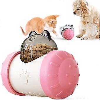 Cat Dog Treat Food Toy,dog Training Ball For Small Medium Dogs Treat Food Dispenser Toy (pink)