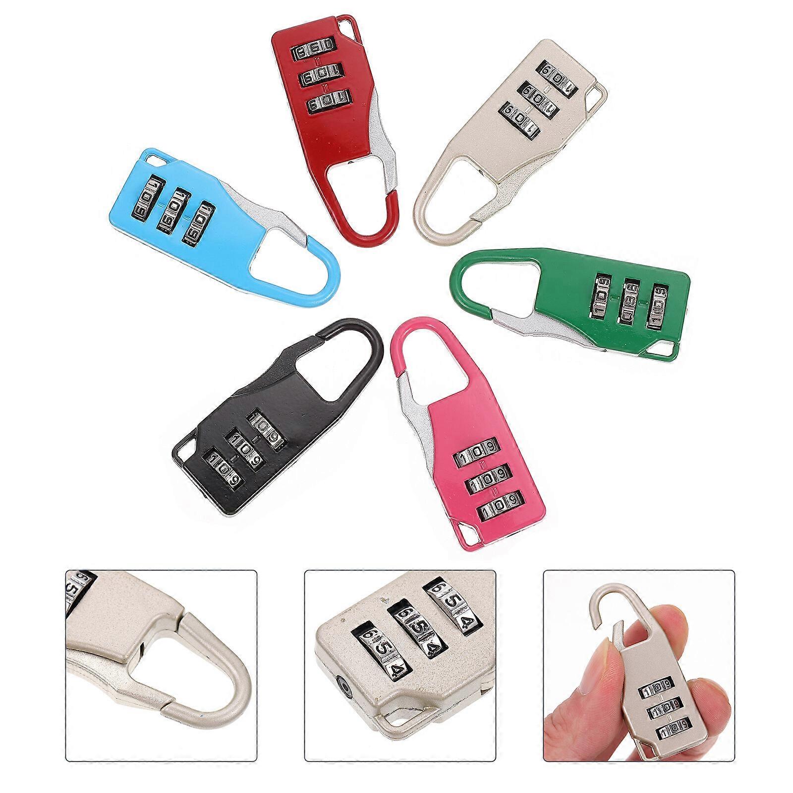 6pcs Multicolor Mini Digit Password Lock for Luggage Suitcase Baggage Toolbox