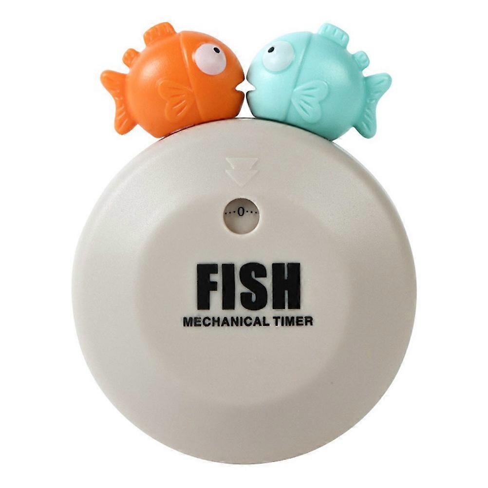 Fish Design Mechanical Timer Kitchen Timer Household Cooking Time Manager Baking Reminder Home Adornment for Student Home (Beige)
