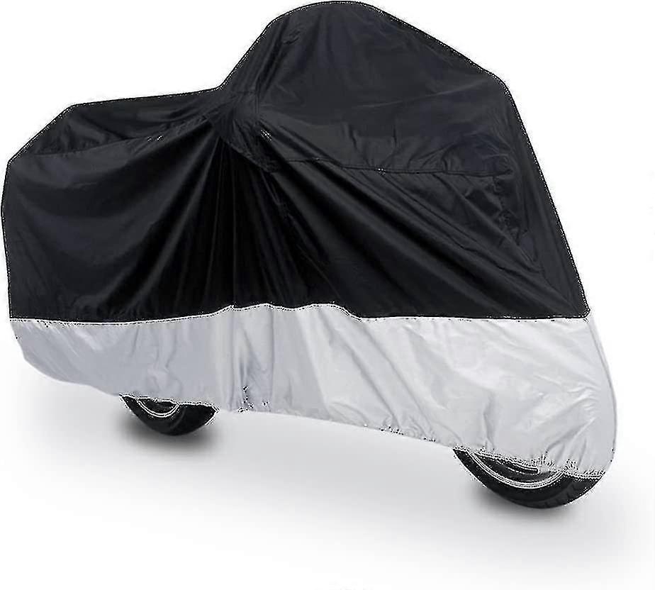 190t Rain Dust Protector Scooter Black+silver Motorcycle Cover 190*85*115 Cm