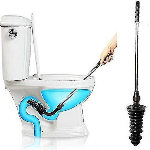 Sewer Pipe Clogging Piston Type Dredge Device Long-Handled Toilet Brush Plunger