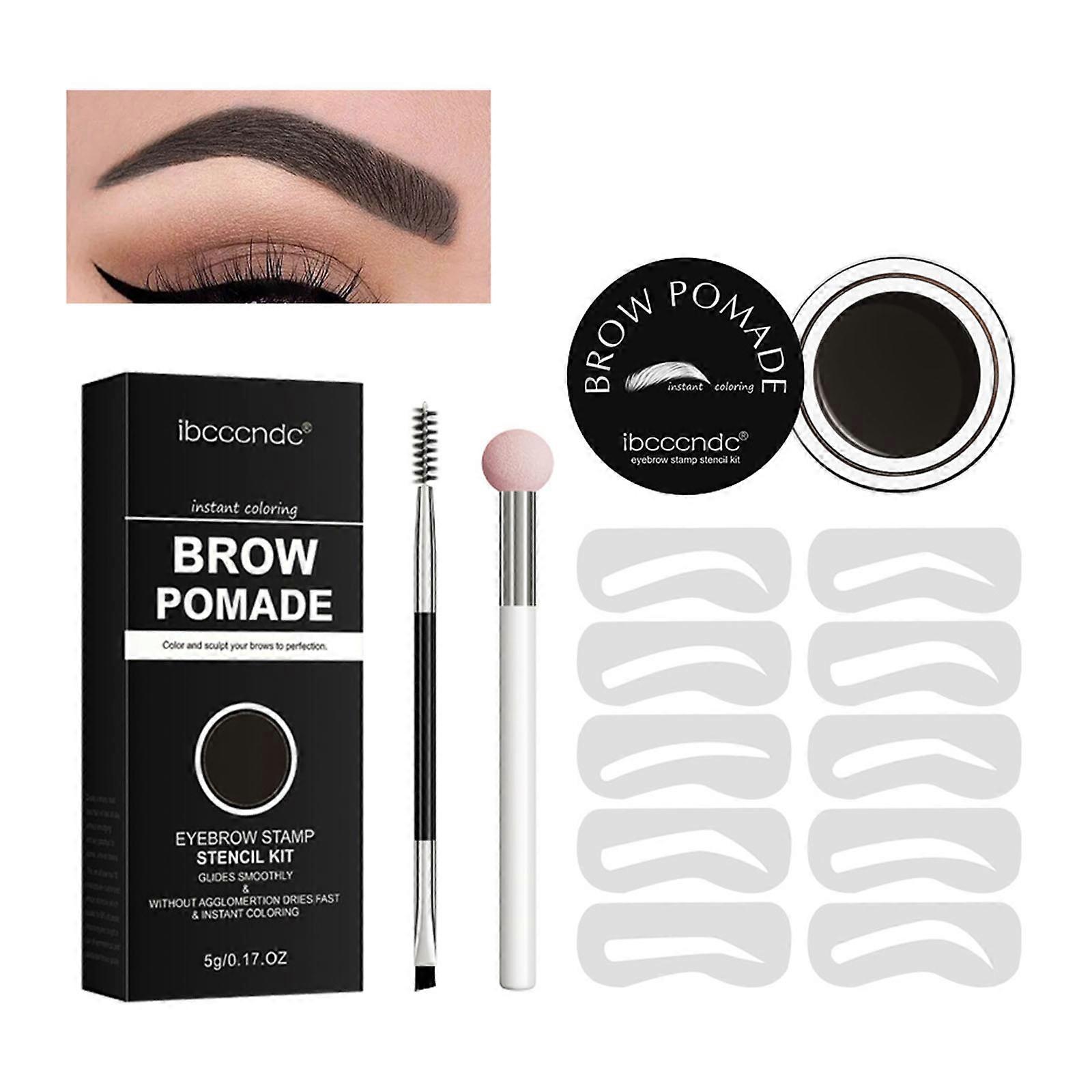 One Step Eyebrow Stamp Stencil Kit Perfect Shape Brow Powder Eyebrow Makeup Set