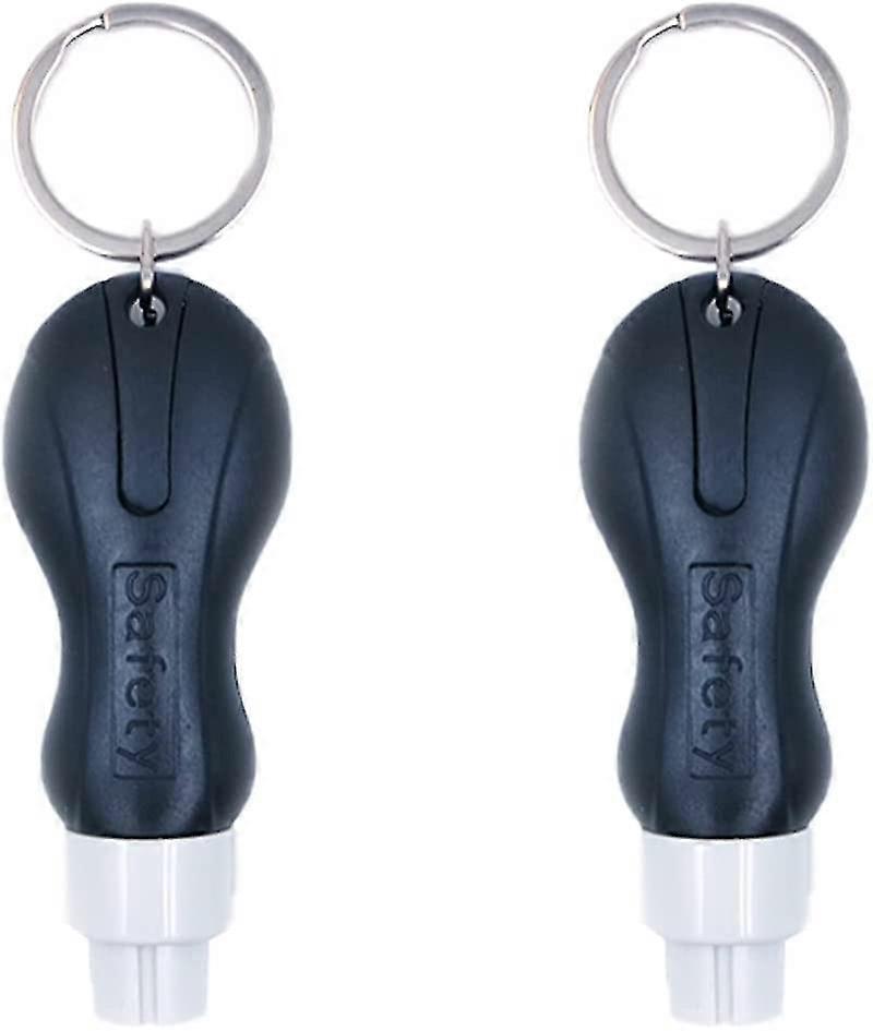 2-Pack Car Window Breaker, Portable 2-in-1 Multitool, Window Cutter and Glass Breaker for Land and Underwater (black)