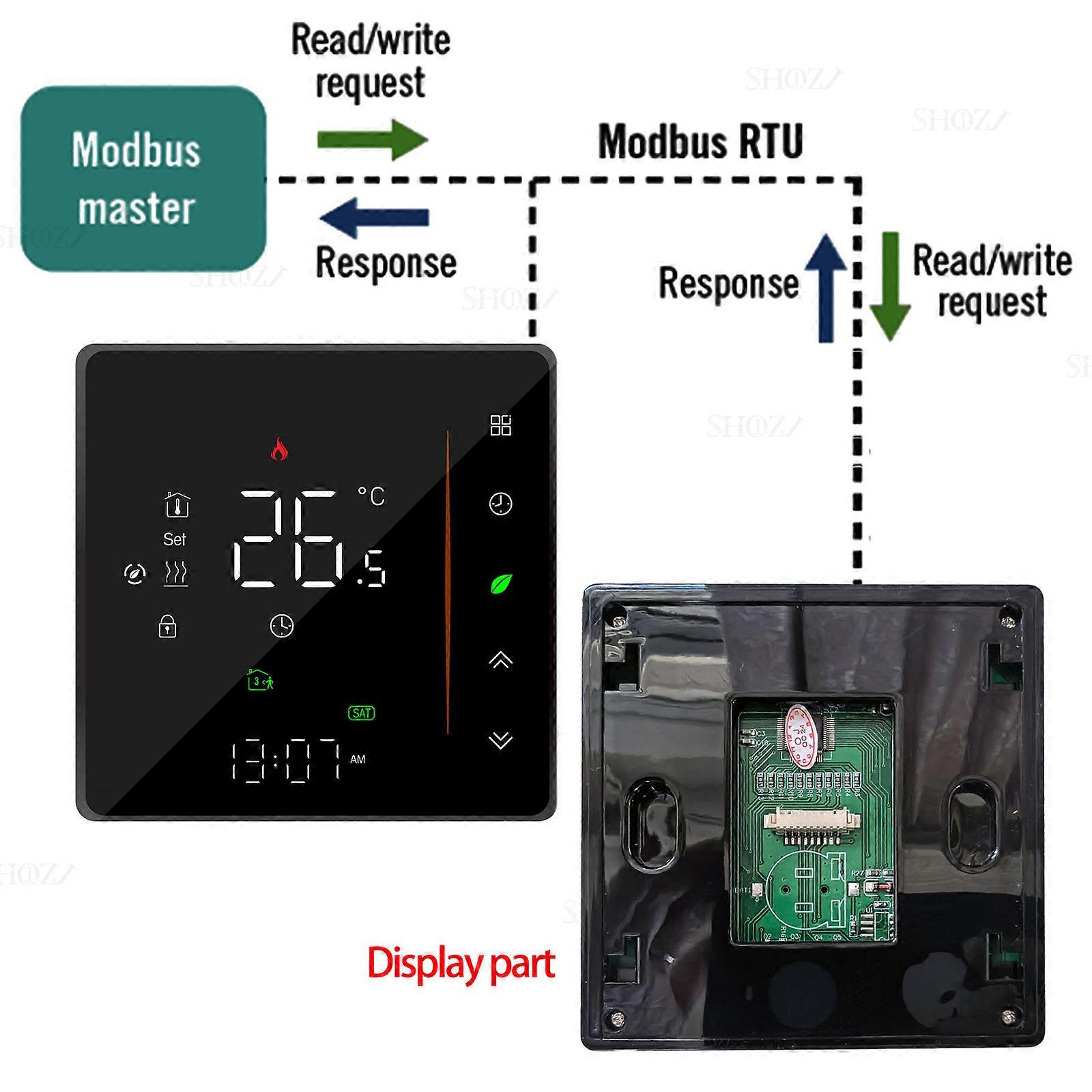 RS485 Modubs RTU termostat Smart kontroll programmerbar for elektrisk gulvvarme Vann / gasskjele oppvarming