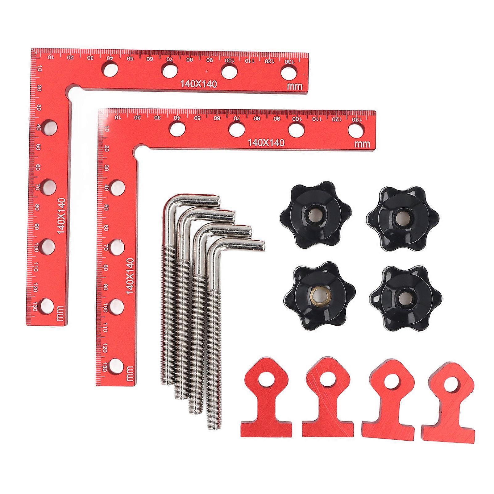 2 Sets 140x140mm Right Angle Cabinet Clamp 90 Degree Locating Square L Shaped Woodworking Fixture for Furniture Making