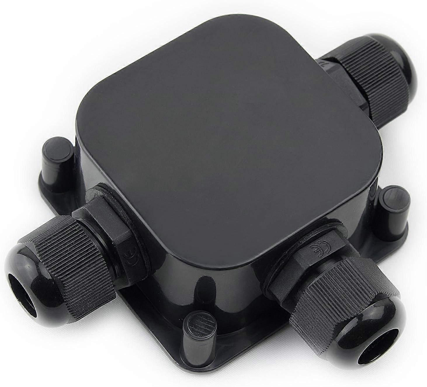 4 x Waterproof Junction Box IP66 Junction Box 3 External Cables Black