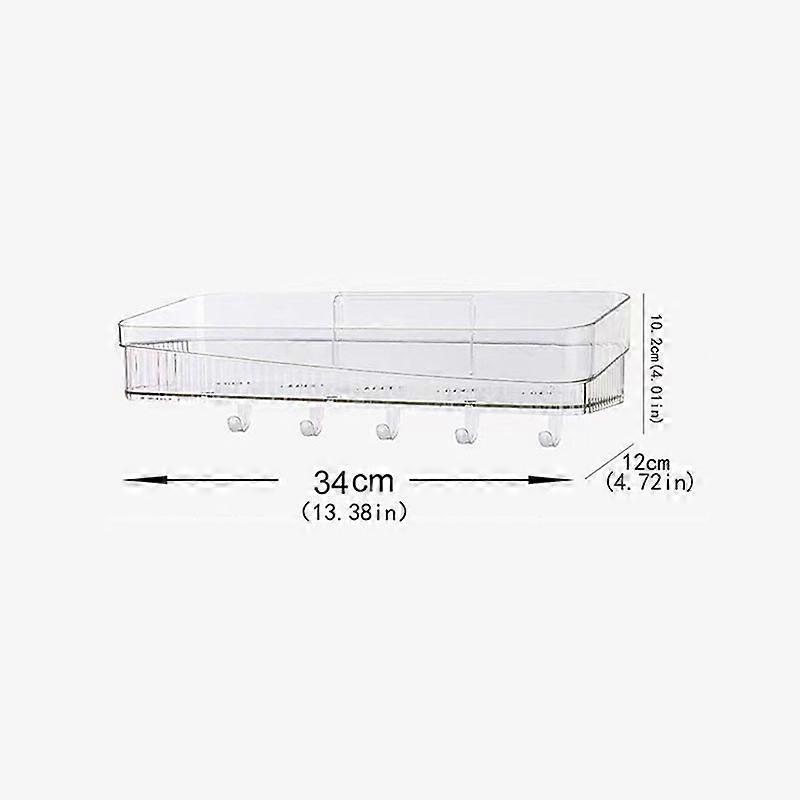 Bathroom Wall Mounted Transparent Hook Storage Rack, Shower Towel Storage Rack, Drain And Wash Storage Rack, Bathroom Tray, Toil