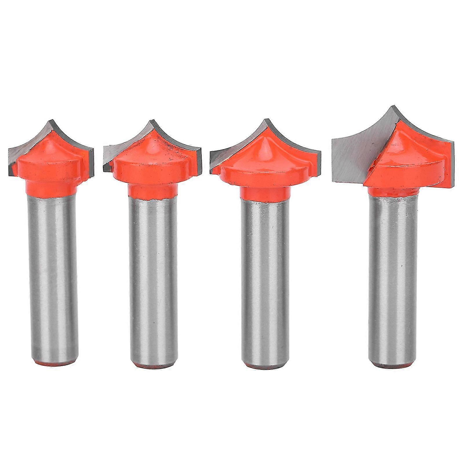 4pcs Woodworking Router Bits Set 8 Shank Sharpennosed Engraving Machines Milling Cutter