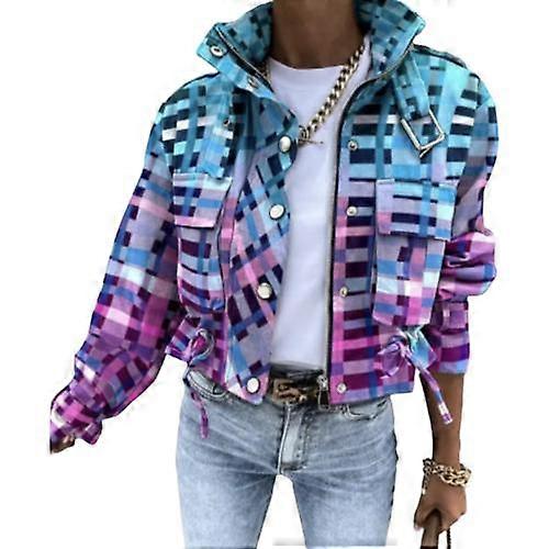 Women's Jacket Stand-Up Collar Pockets Utility Jacket Lightweight Coat