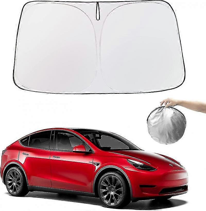 Tesla Model Y Model 3 Windshield Sunshade Folding Sun Visor Protector Sun Shade Cover 2023 Upgrade