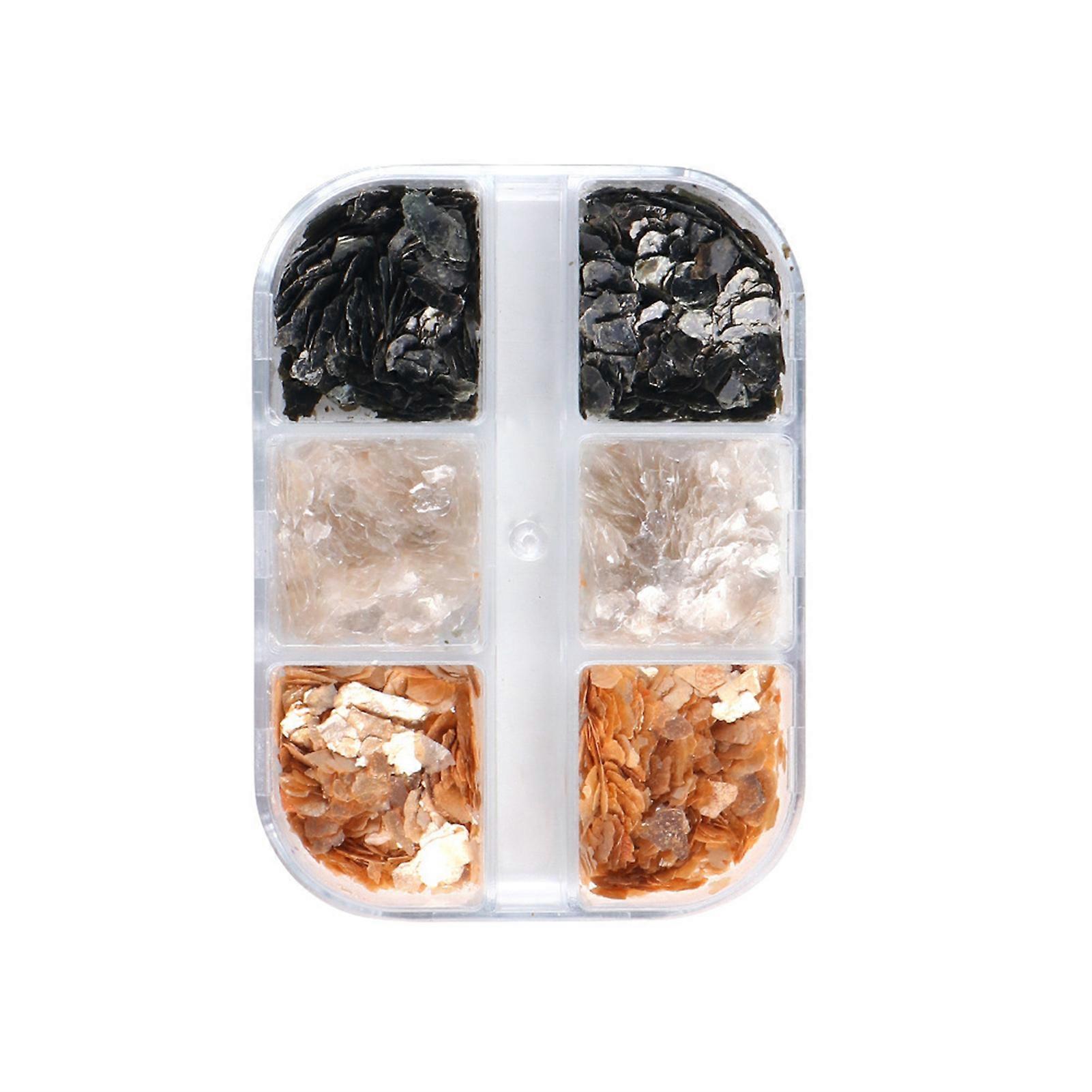 6 Grid /Box Nail Art Sequins Easy to Stick Reflective Artwork Making High Saturation Nail Chunkys for Party JiKaiX