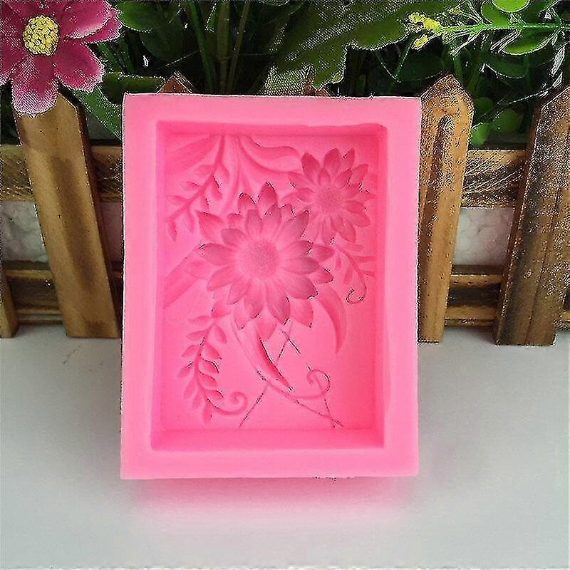 Rectangular Chrysanthemum-shaped Aromatic Gypsum Mold - 2pcs