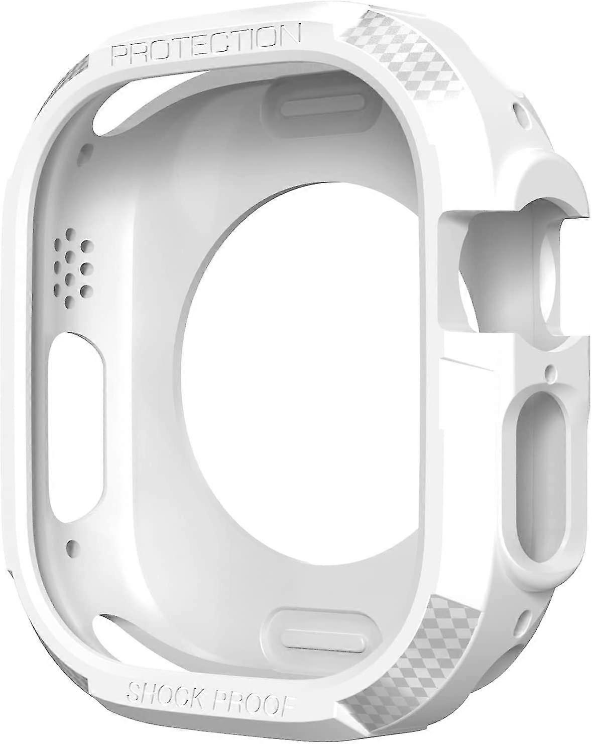2pcs Silicone Case Compatible Apple Watch Ultra 49mm Shockproof Carbon Fiber Pattern, No Screen Protector