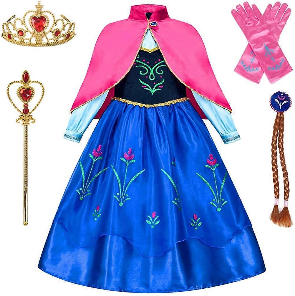 Fioletowy niebieski5-6 lat Party Dress Up Ubrania dla dziewczynek