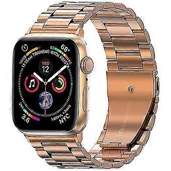 Compatible con Apple Watch Band 38mm 40mm 41mm, Business Stainless Steel Metal Wristband para Iwatch Se Series 7 6 5 4 3 2 1 (oro rosa, 41mm 4