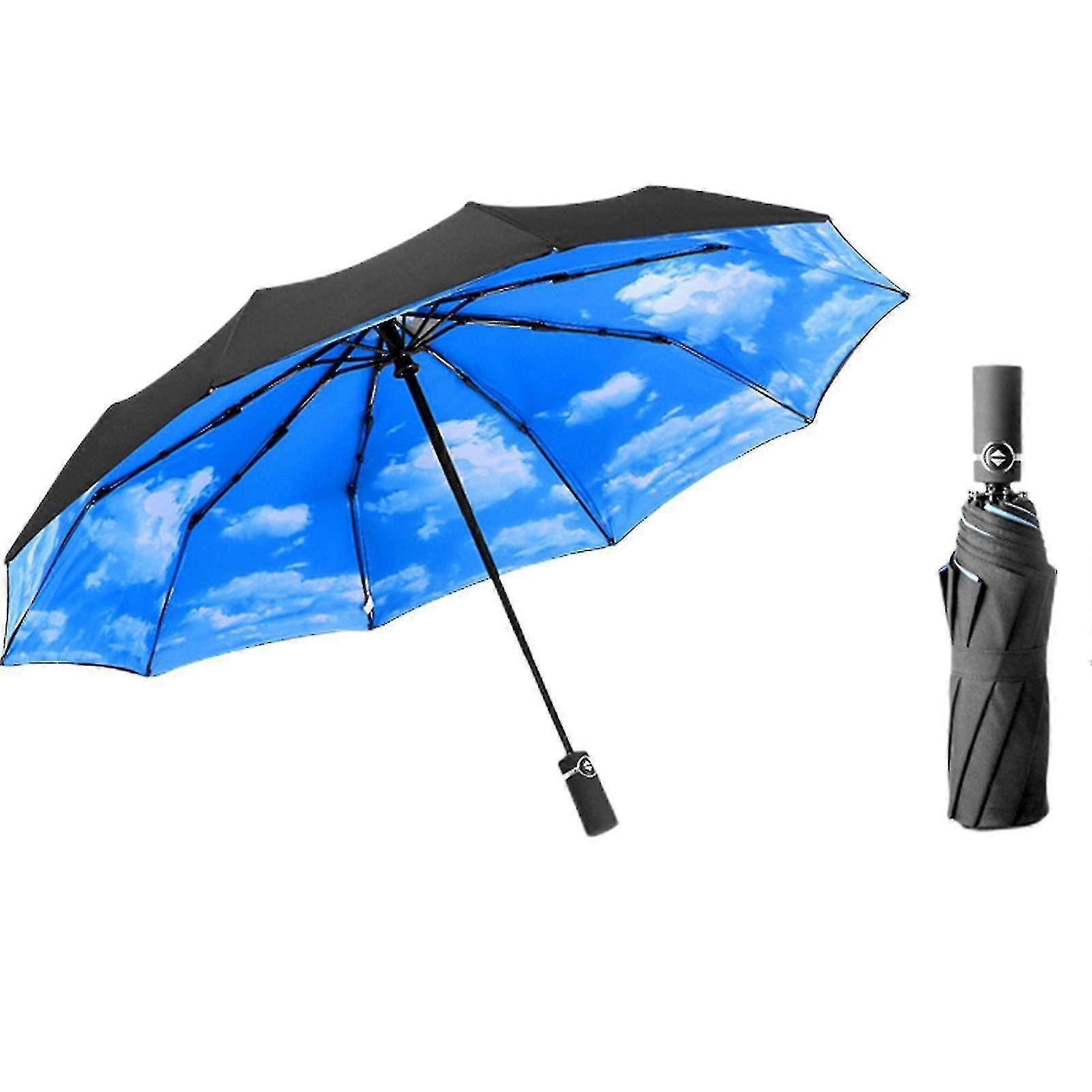 Fully Automatic Three-fold Umbrella Portable Windproof Sunscreen Umbrella