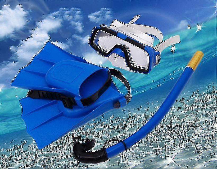 Swim Goggle Breathing Tube Snorkel Set Kids Snorkel Set Diving Set With Flippers For Boys Girls,snorkeling Three Treasures Set