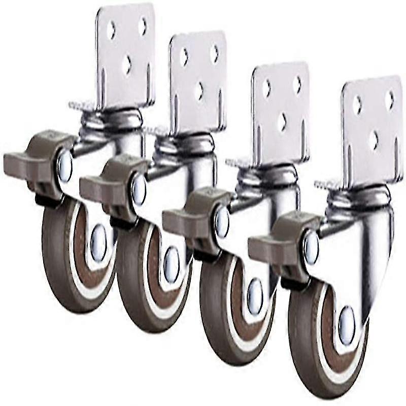 مجموعة من 4 عجلات صغيرة للأثاث ، عجلات دوارة ، عجلات دوارة مع فرامل صناعية بلا