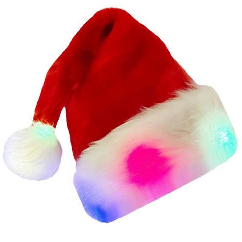 LED βελούδινο καπέλο Santa Γυναίκες Beanie Χειμερινό καπέλο μαλακό slouchy ζεστό καπέλο Χριστουγέννων