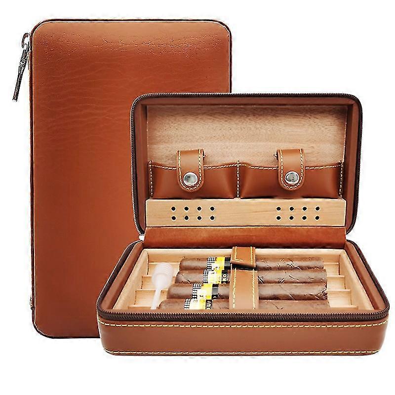 Portable Cigar Cigarette Case Leather