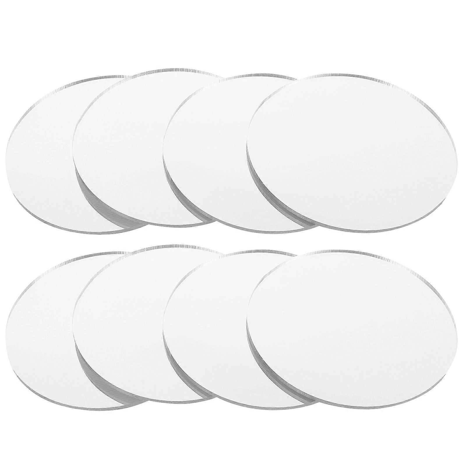 8pcs Acrylic Mirror Sheets Round Mirror Sheets Makeup Mirror Vanity Mirror Replacement Part