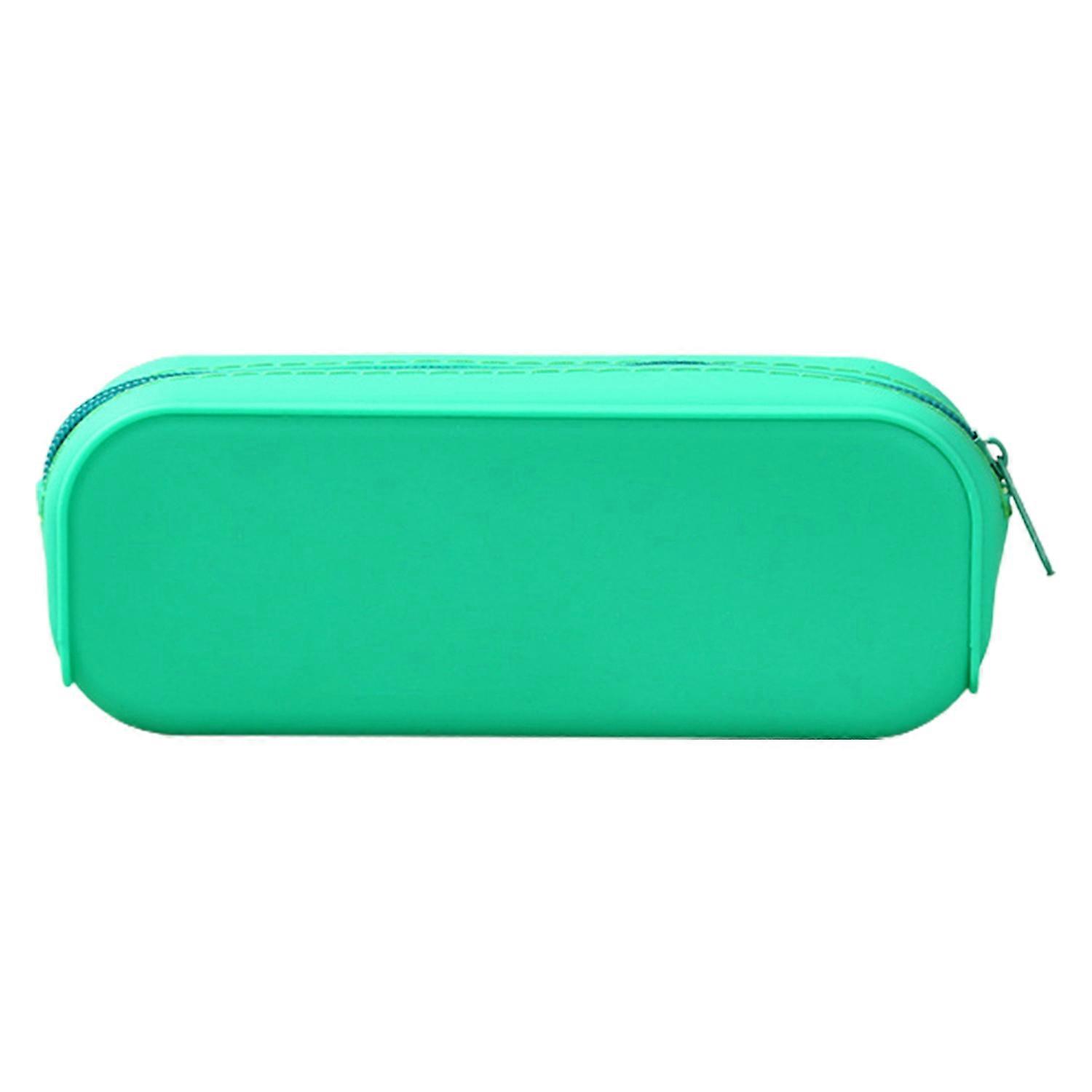 Waterproof Soft Silicone Pencil Case Zipper Large Capacity Pen Stationery Makeup Storage Pouch Bag