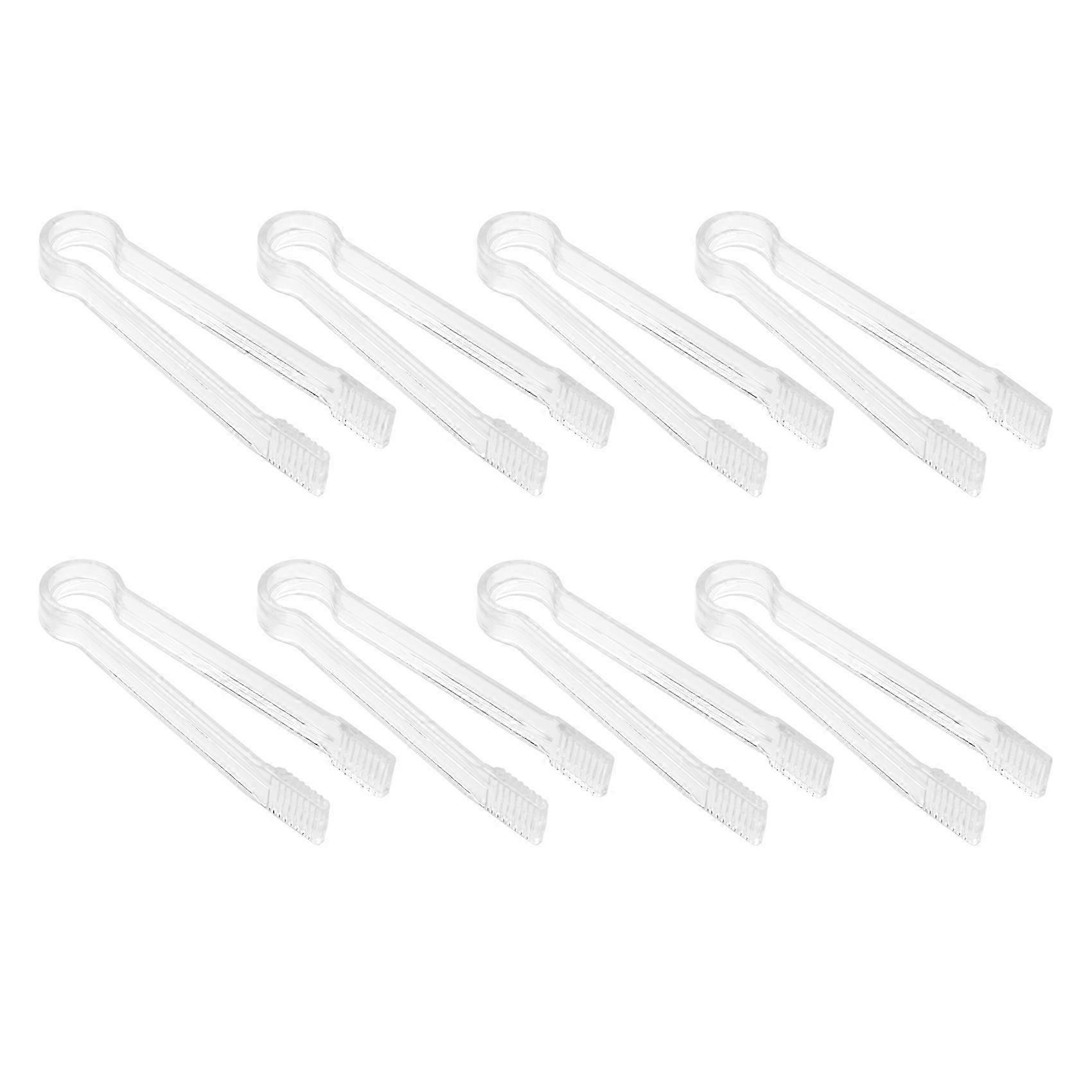 8 Pcs Plastic Buffet Serving Tongs Mini Serving Utensil Tongs Appetizers Tongs Clear Kitchen Tongs