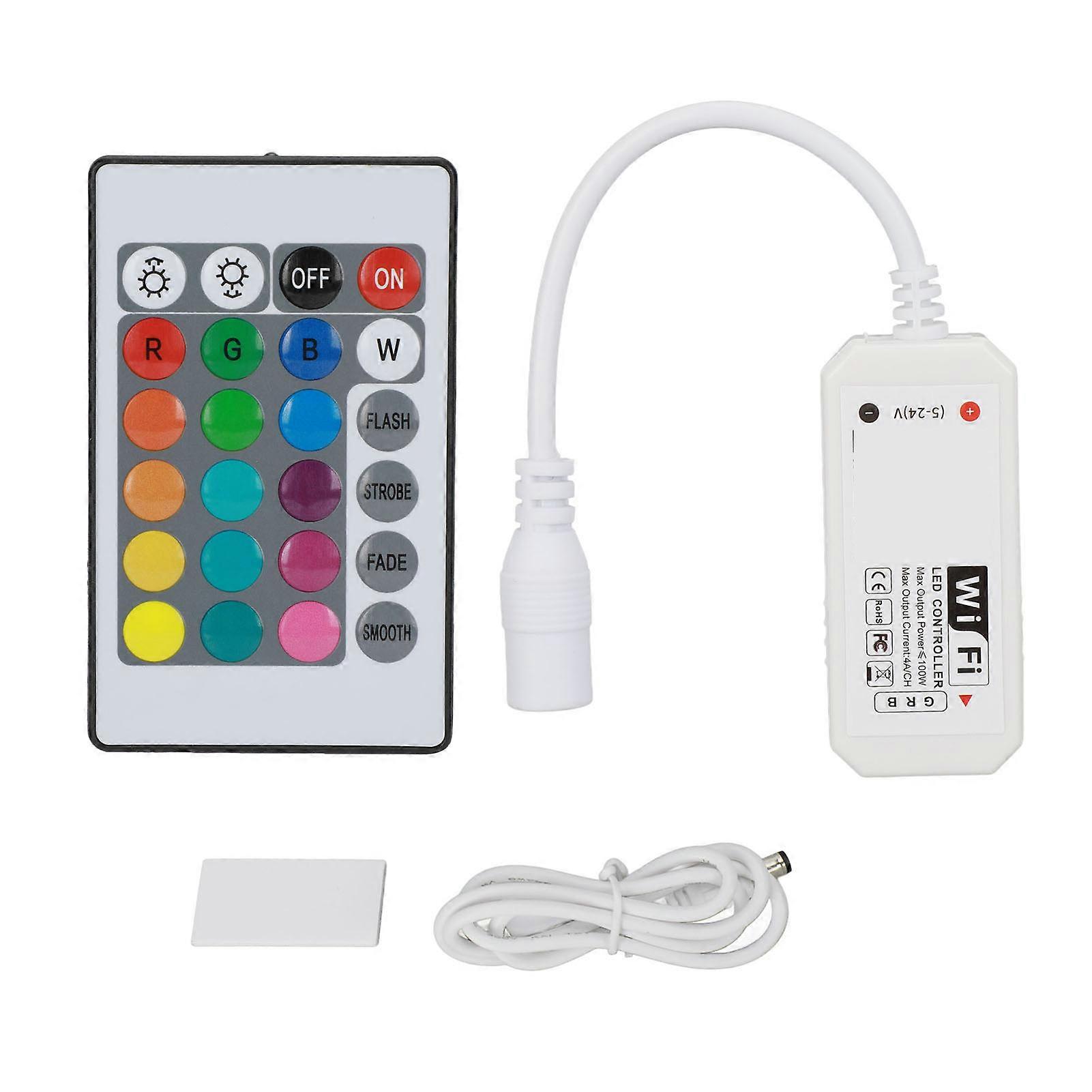 Smart WiFi LED Controller 4 Pin Cable RGB Led Strip Lights Wireless Controller with Remote Control for 5V Strip Lights