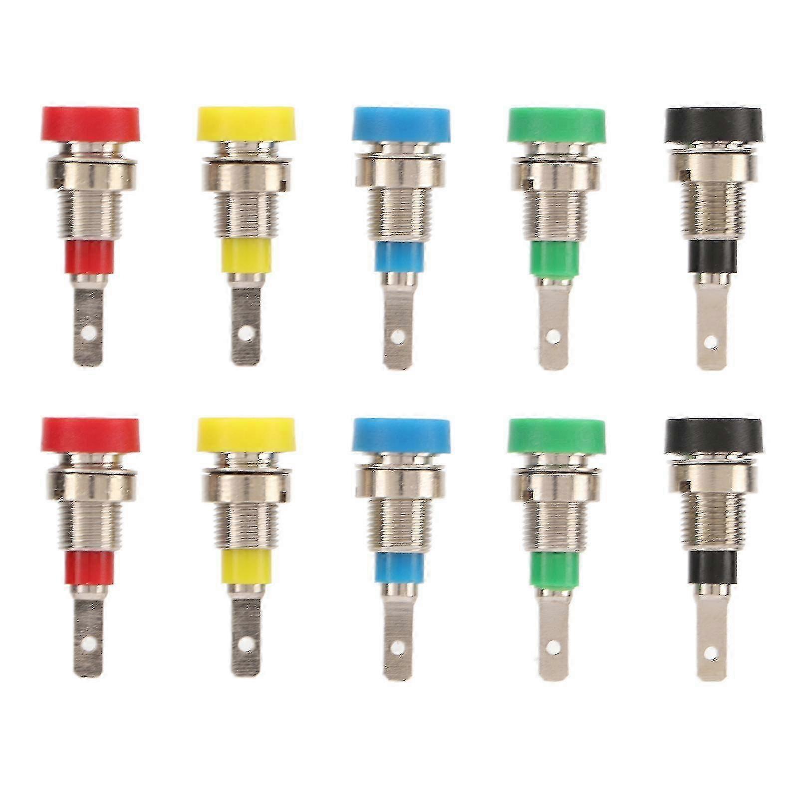 2mm Brass Safe Banana Socket - Panel Mount Binding Post for Electronics Ships RVs (5 Colors)