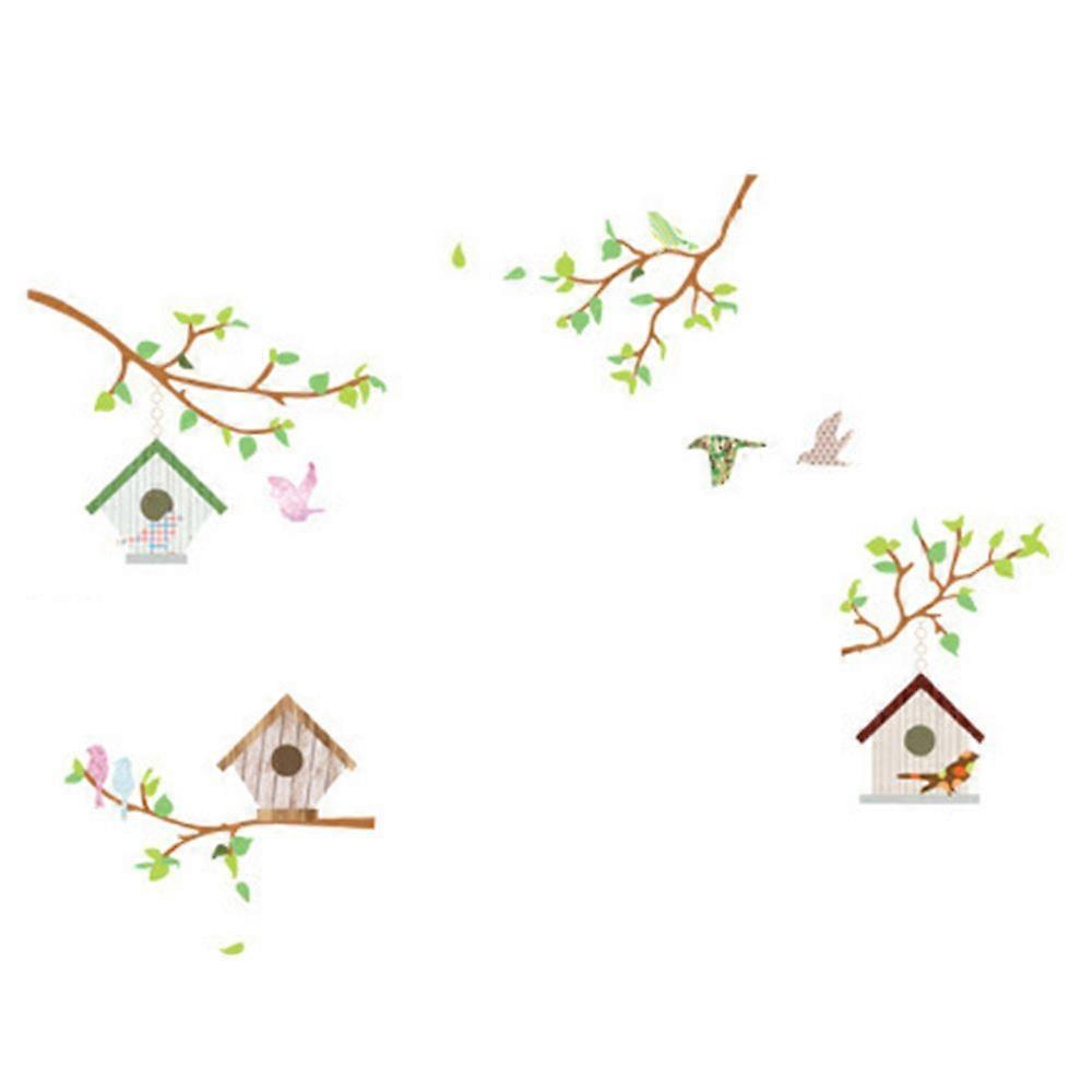 wallpaper wall sticker bird house removable