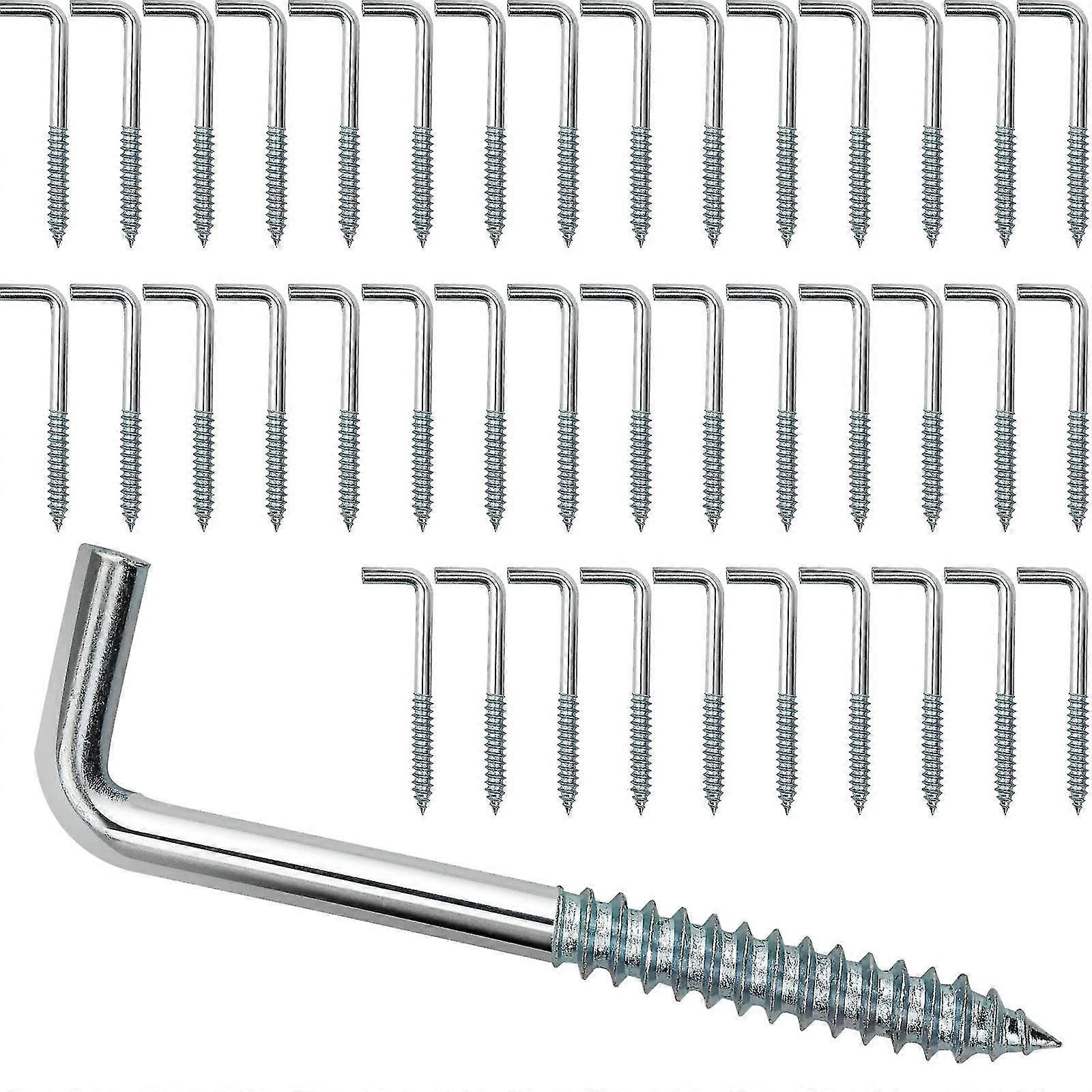 40 Pcs L-hook Screws, Square Hook Screws