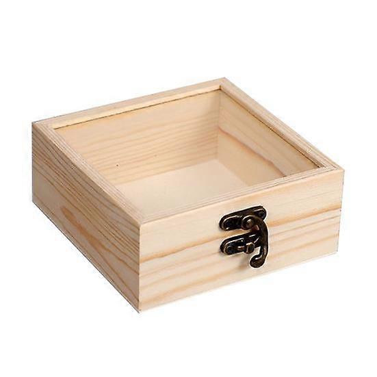 Lockable Decorative Wooden Storage Box Craft Souvenir DIY Organizer Removable Tray