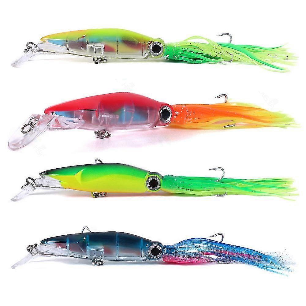 Large Simulation Squid Fishing Lures Bait Kit, Through Heavy Duty Stable And Tempting