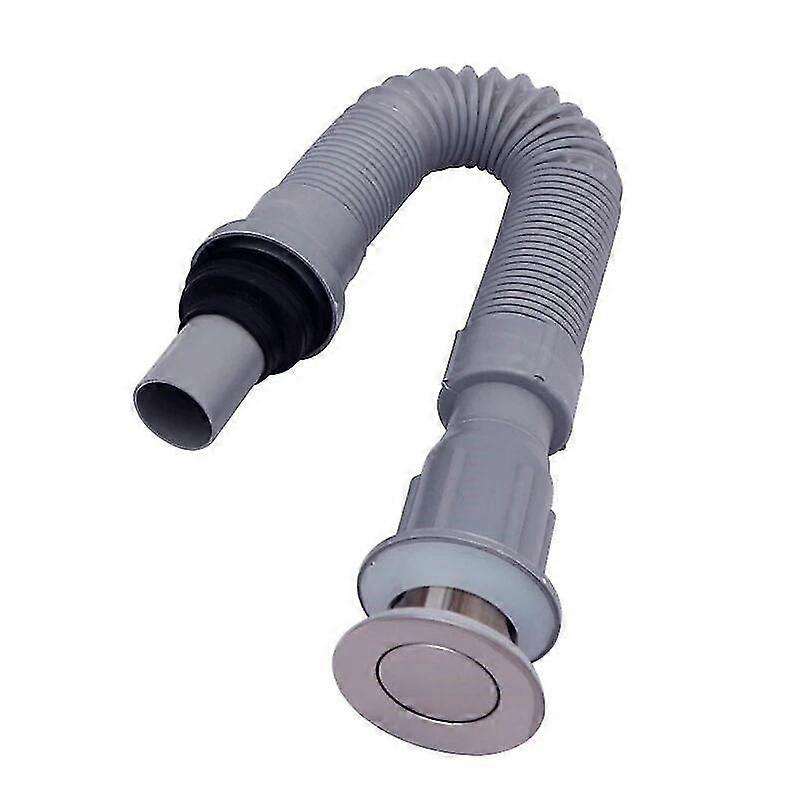 Universal vask afløbsrør, ned affaldsrør til håndvaskafløbstoilet (1 stk. grå)