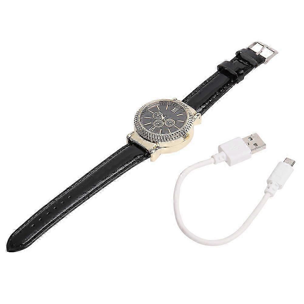 Multifuncțional Brichetă USB Reîncărcabil Rezistent la Vânt Flamless Brichetă Ceas (auriu)