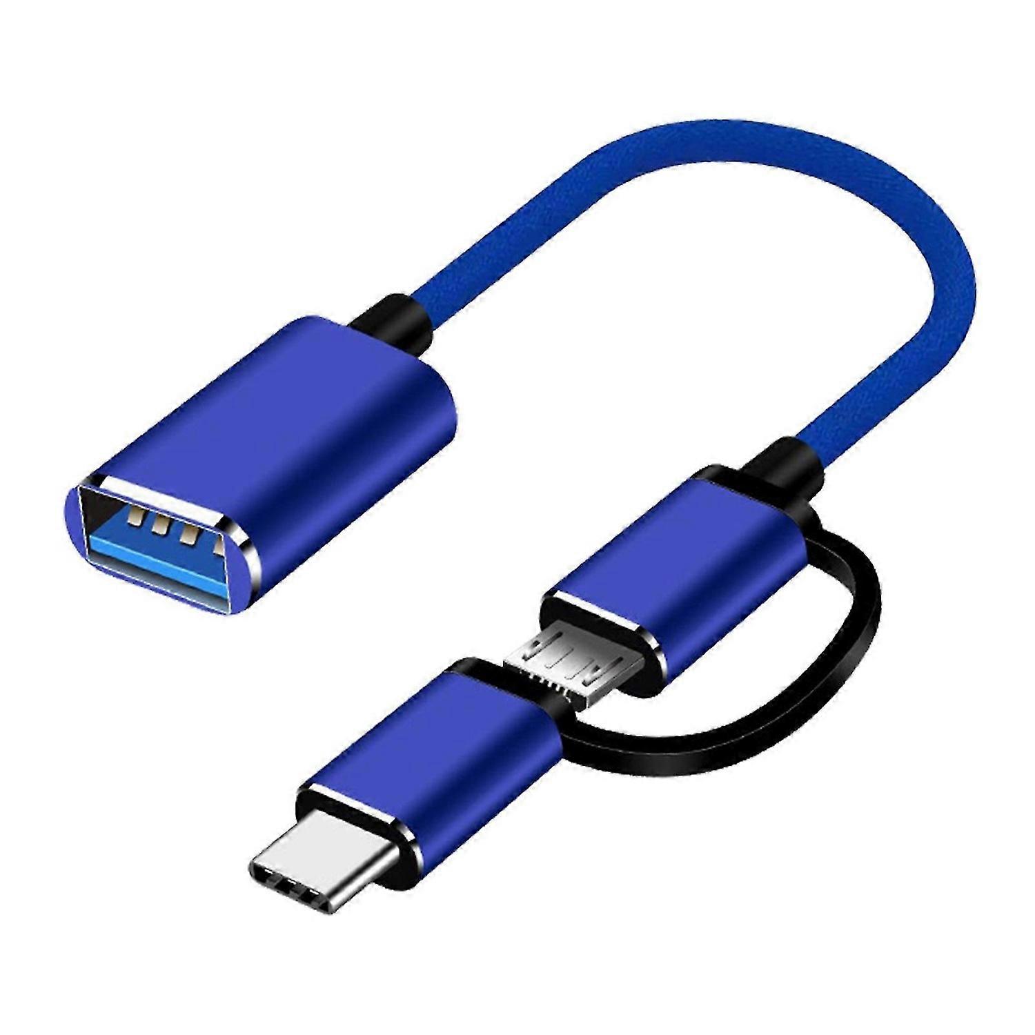 OTG Converter Fast Transmission Multifunctional 2 in 1 Micro USB Type-C to USB3.0 OTG Transfer Cord 