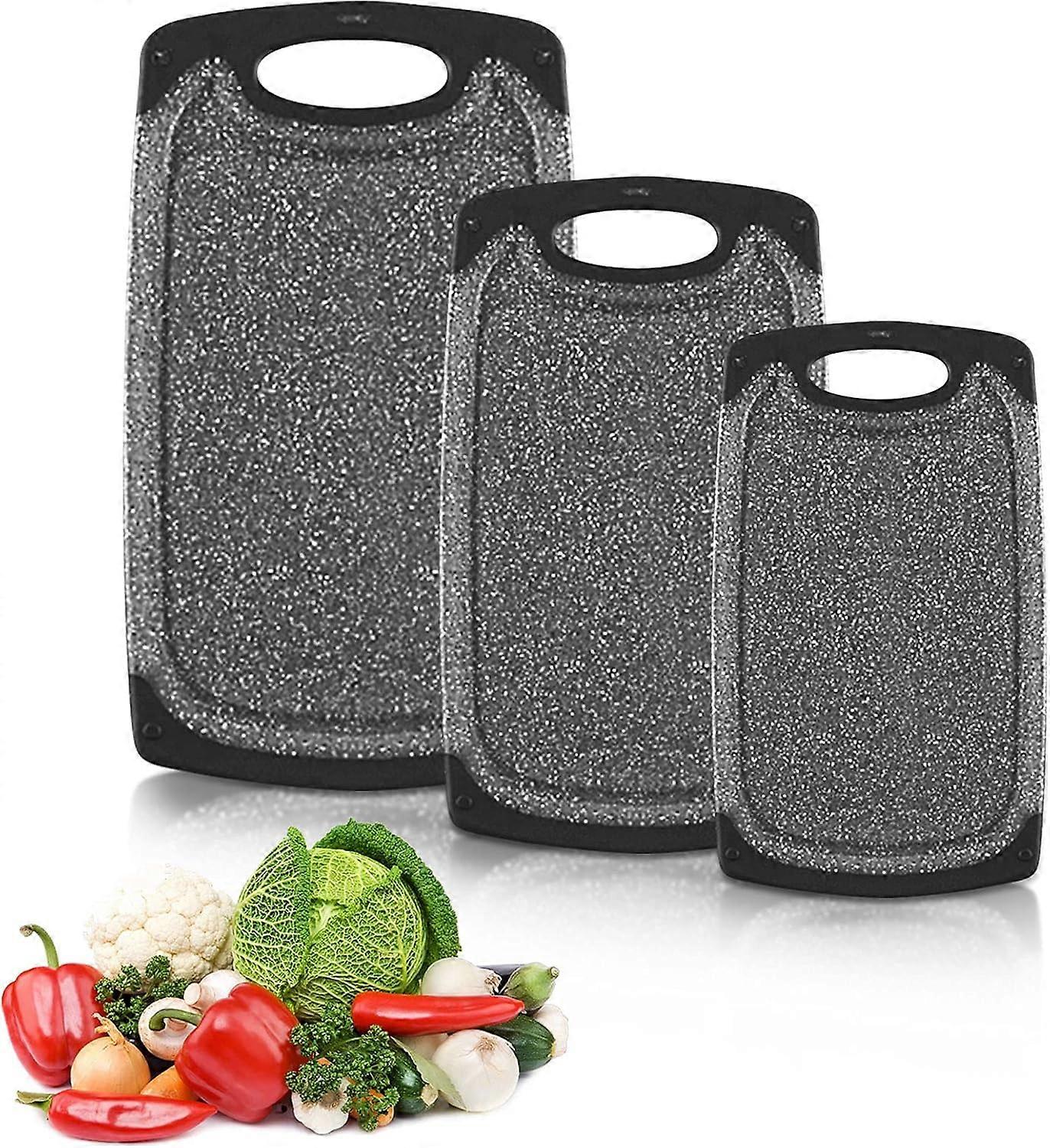 Cutting Board, 3-Piece Cutting Board, Cutting Board with Juicing Groove, Different Sizes for All Occasions