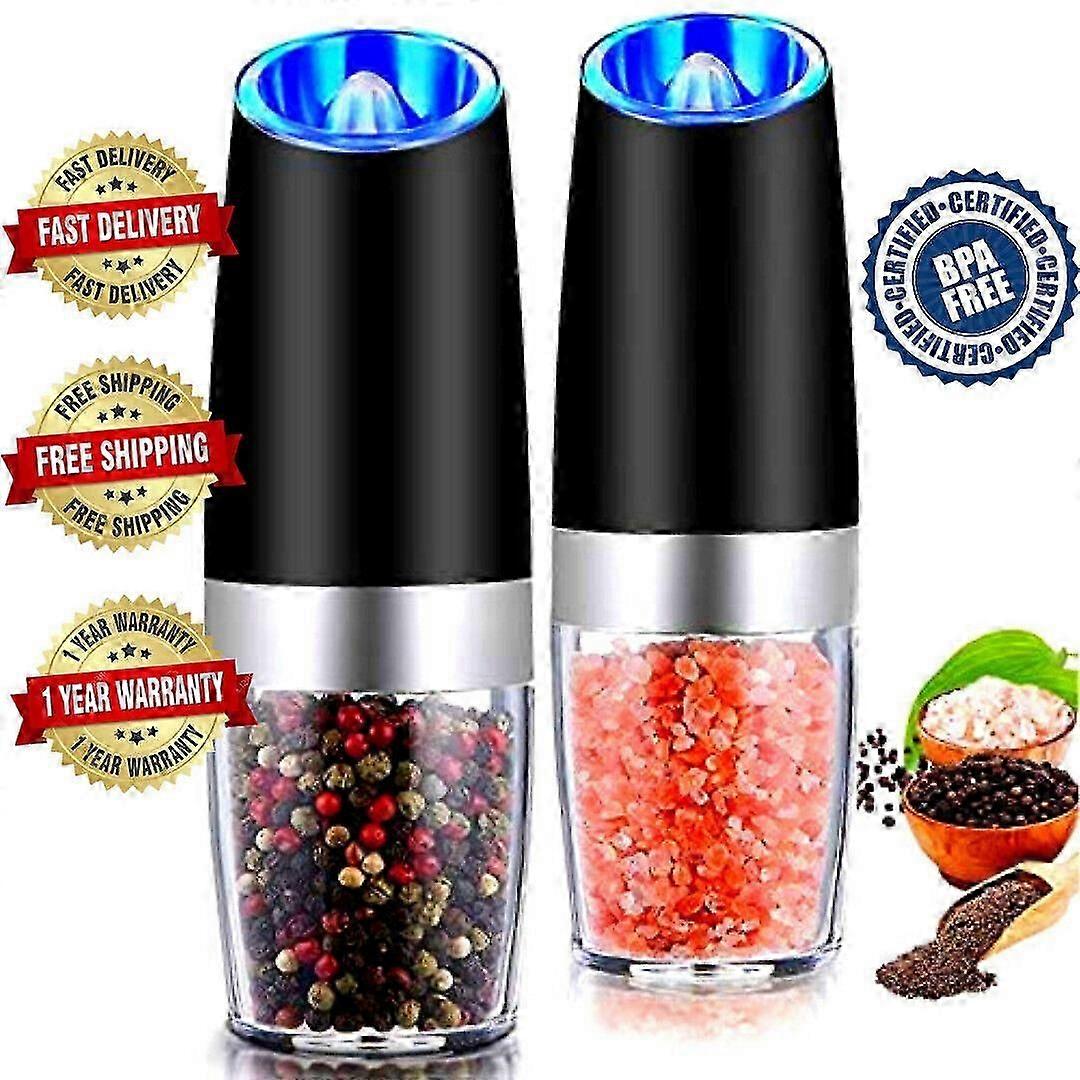 Electric Automatic Gravity Induction Salt and Pepper Grinder Stainless Steel