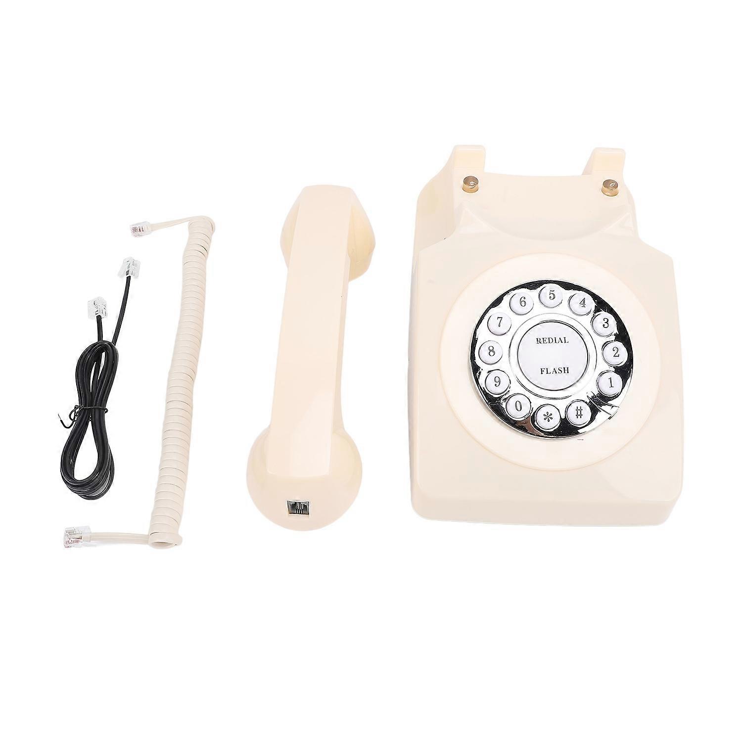 Retro Corded Landline Telephone Classic Corded Old Fashioned Number Storage Vintage Dial Telephone f