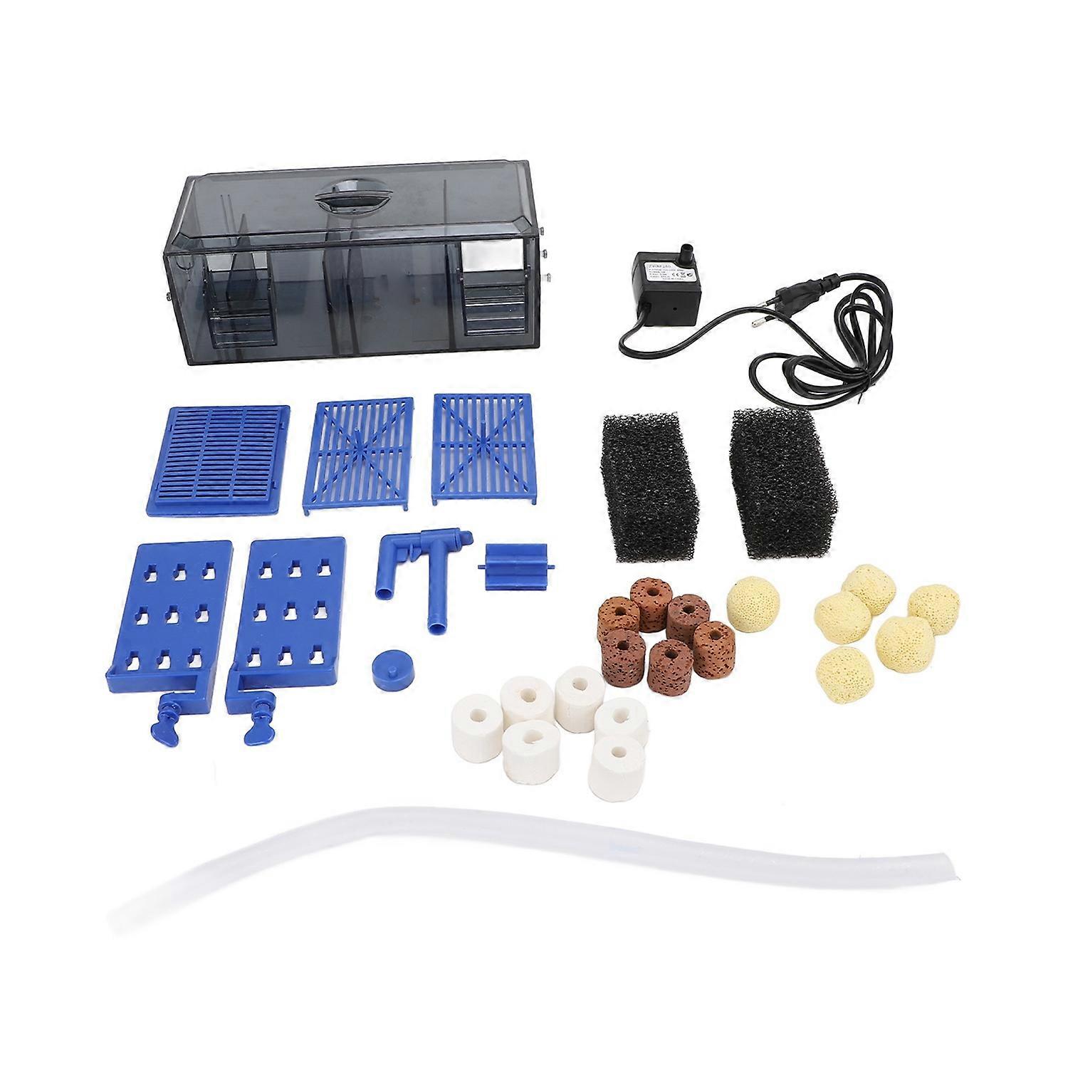 Multi Layer Aquarium Filter Dual Sided Suspension Fish Tank Filter with Filter Media Low Noise Visib